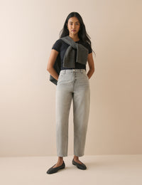 Grey Putney Barrel Leg Jeans