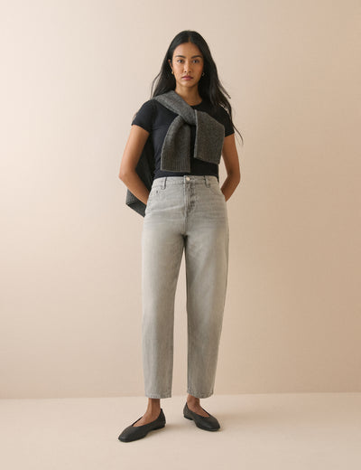 Grey Putney Barrel Leg Jeans
