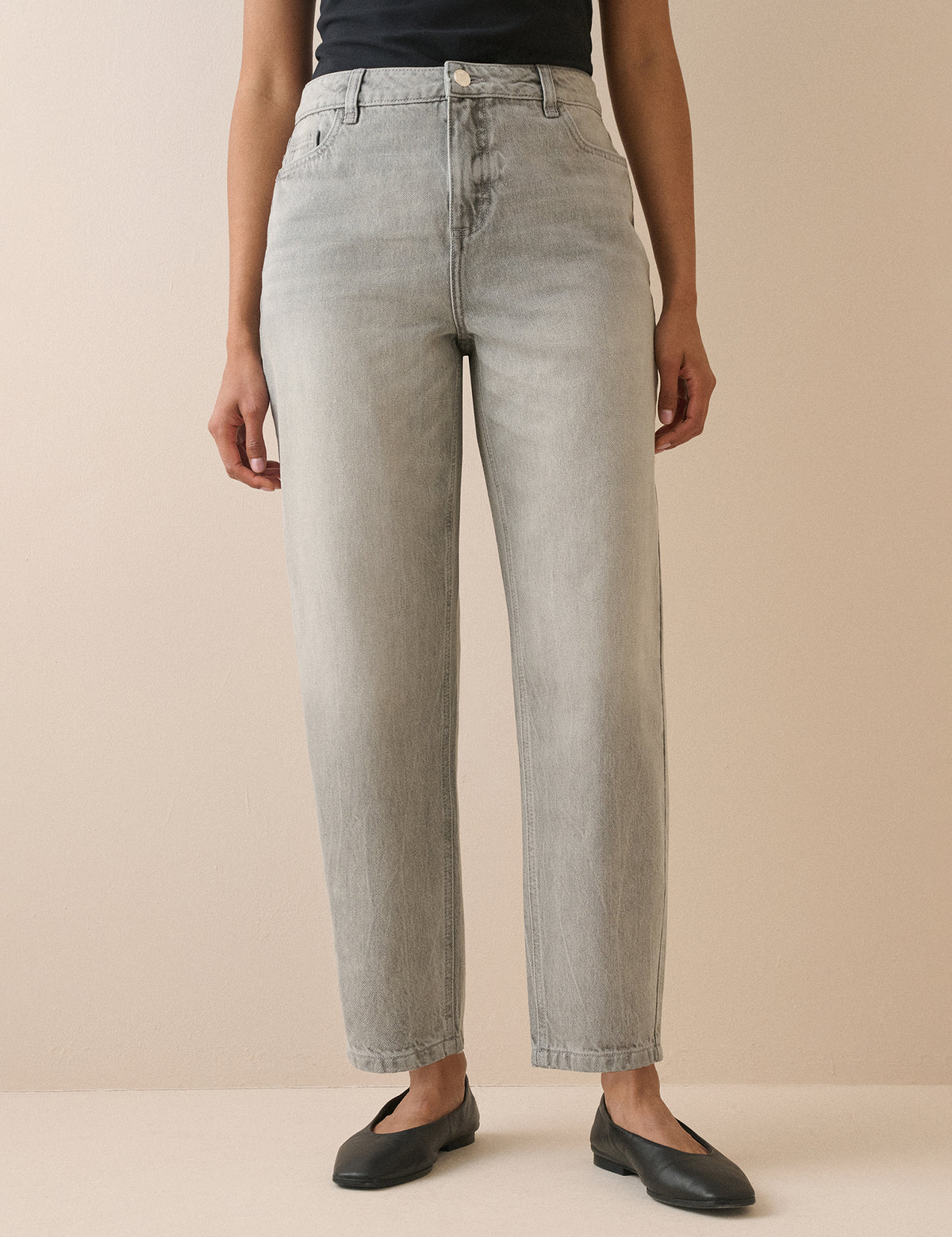 Grey Putney Barrel Leg Jeans