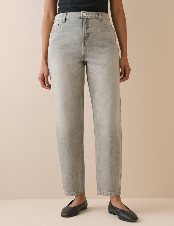 Grey Putney Barrel Leg Jeans