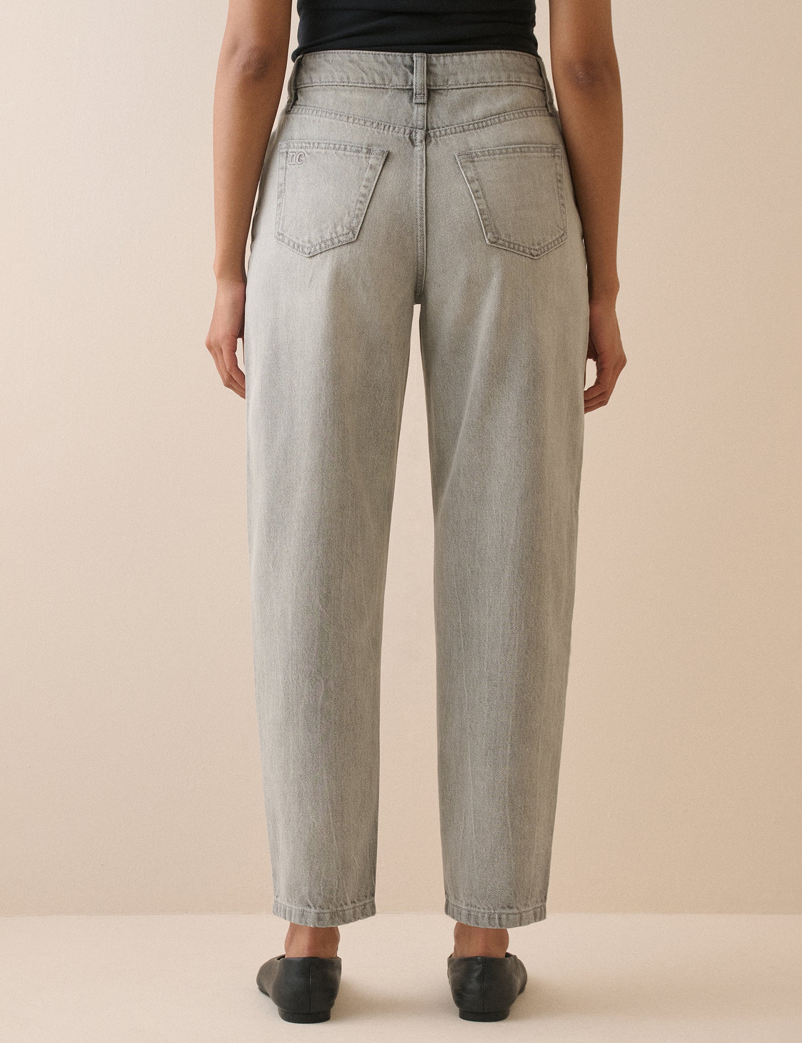 Grey Putney Barrel Leg Jeans