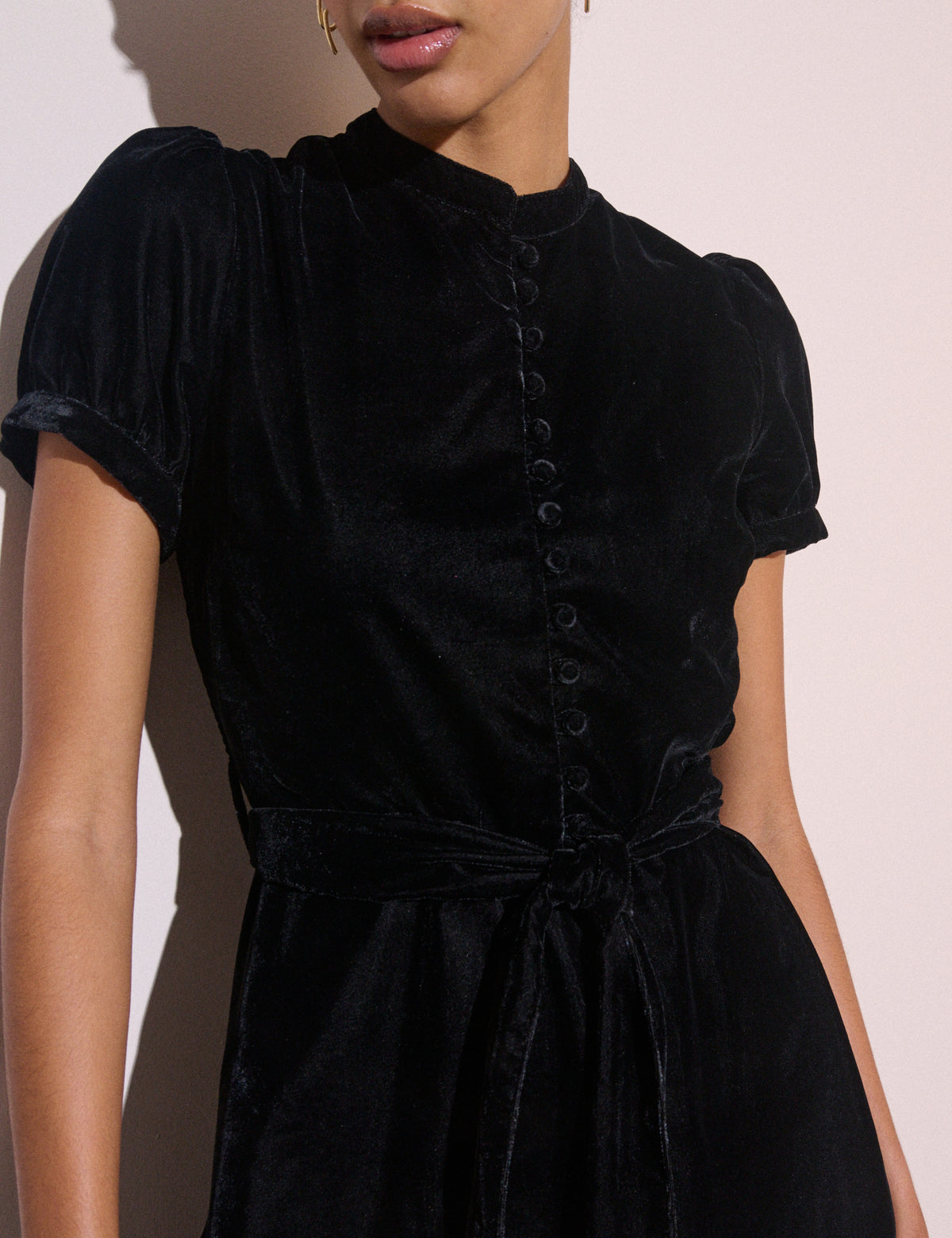 Black High Neck Velvet Ivanna Mini Dress