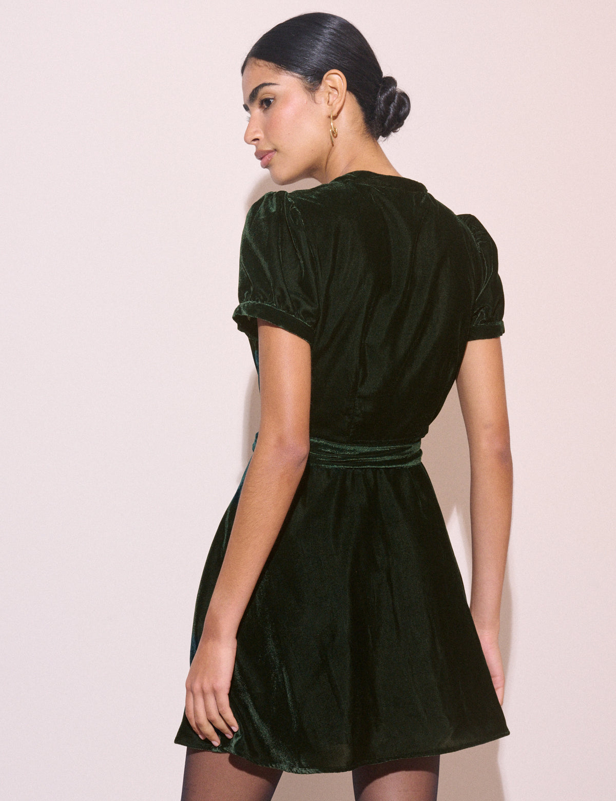 Dark Green High Neck Ivanna Mini Dress