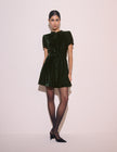 Dark Green High Neck Ivanna Mini Dress