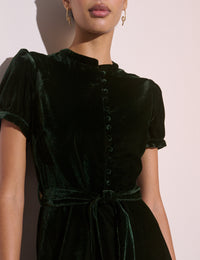 Dark Green High Neck Ivanna Mini Dress