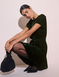 Dark Green High Neck Ivanna Mini Dress