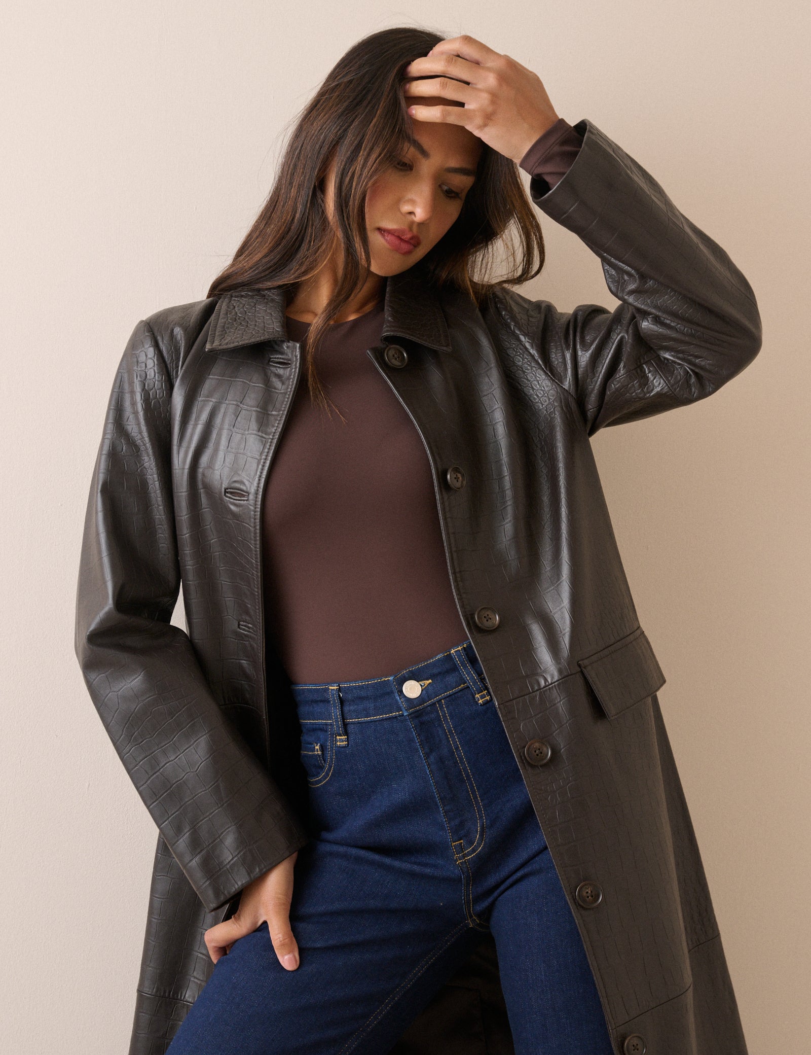 Chocolate Brown Jersey Long Sleeve Bodysuit