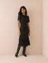 Black and White Polka Dot Noelle Midi Dress