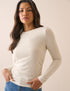 Ivory Ruched Modal-Rich Top