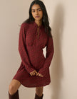 Burgundy Floral Moxie Mini Dress