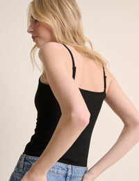 Black Scoop Neck Cami Vest