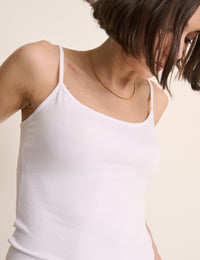 White Scoop Neck Cami Vest