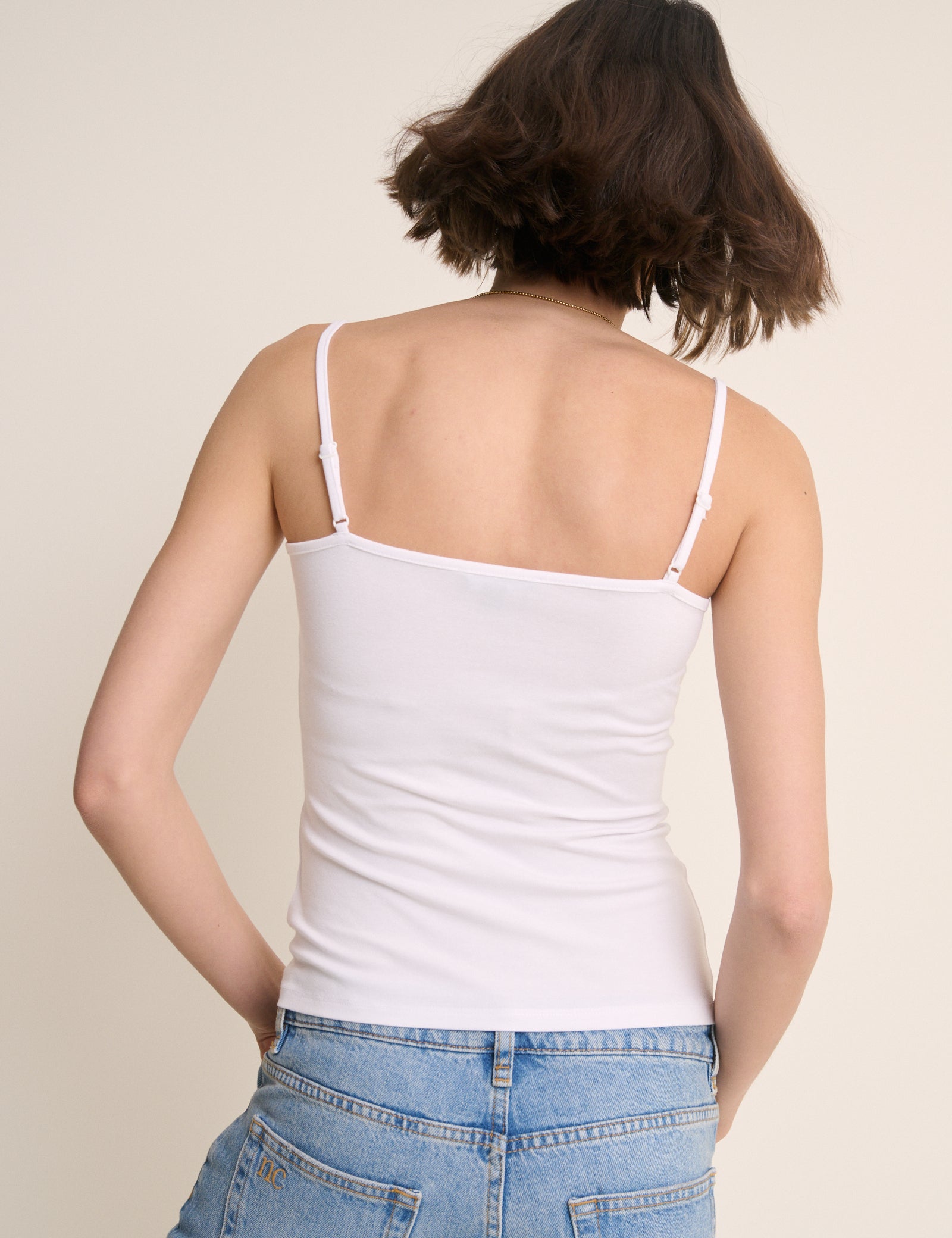 White Scoop Neck Cami Vest