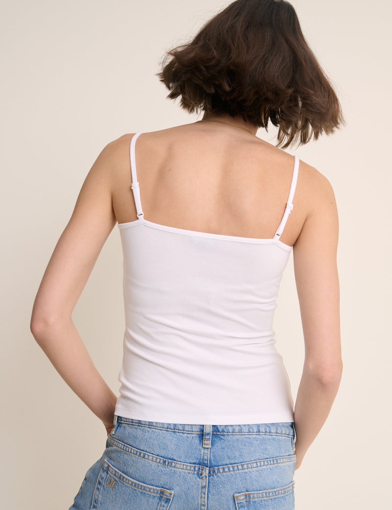 White Scoop Neck Cami Vest