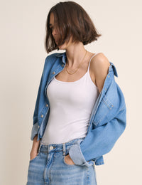 White Scoop Neck Cami Vest