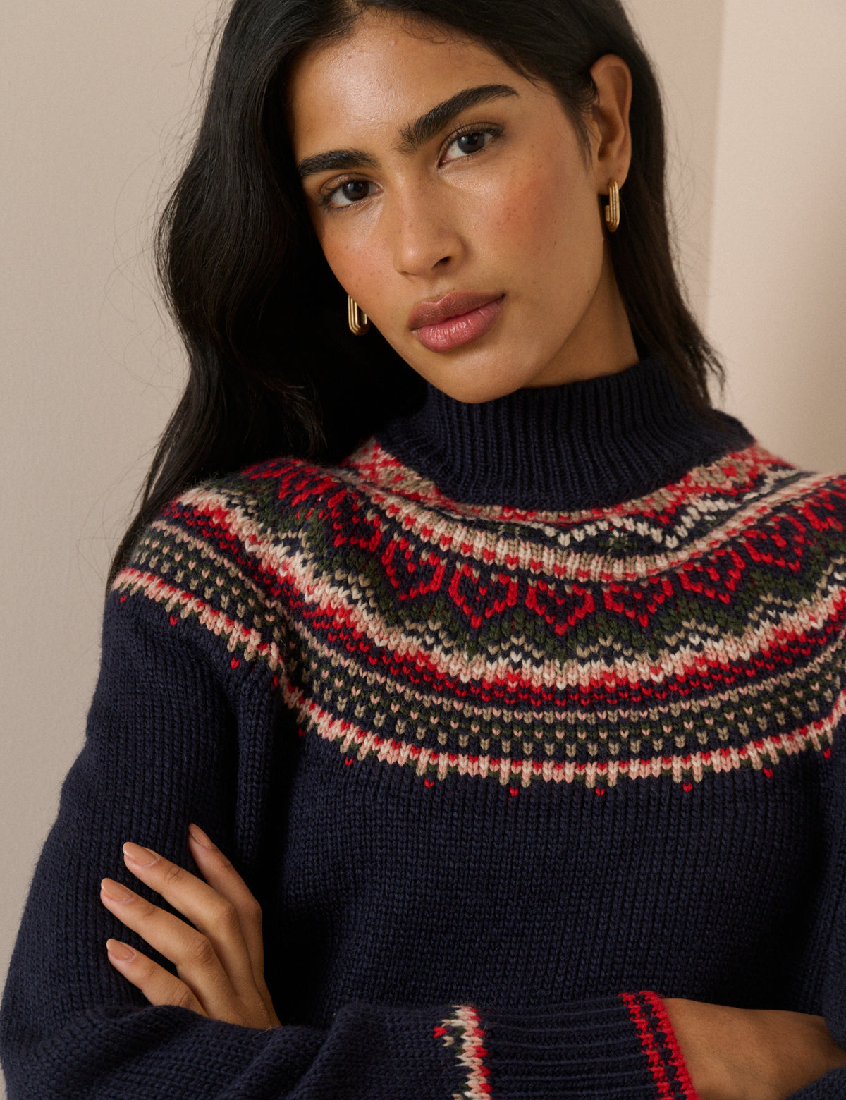 Navy Fair Isle Print Jumper