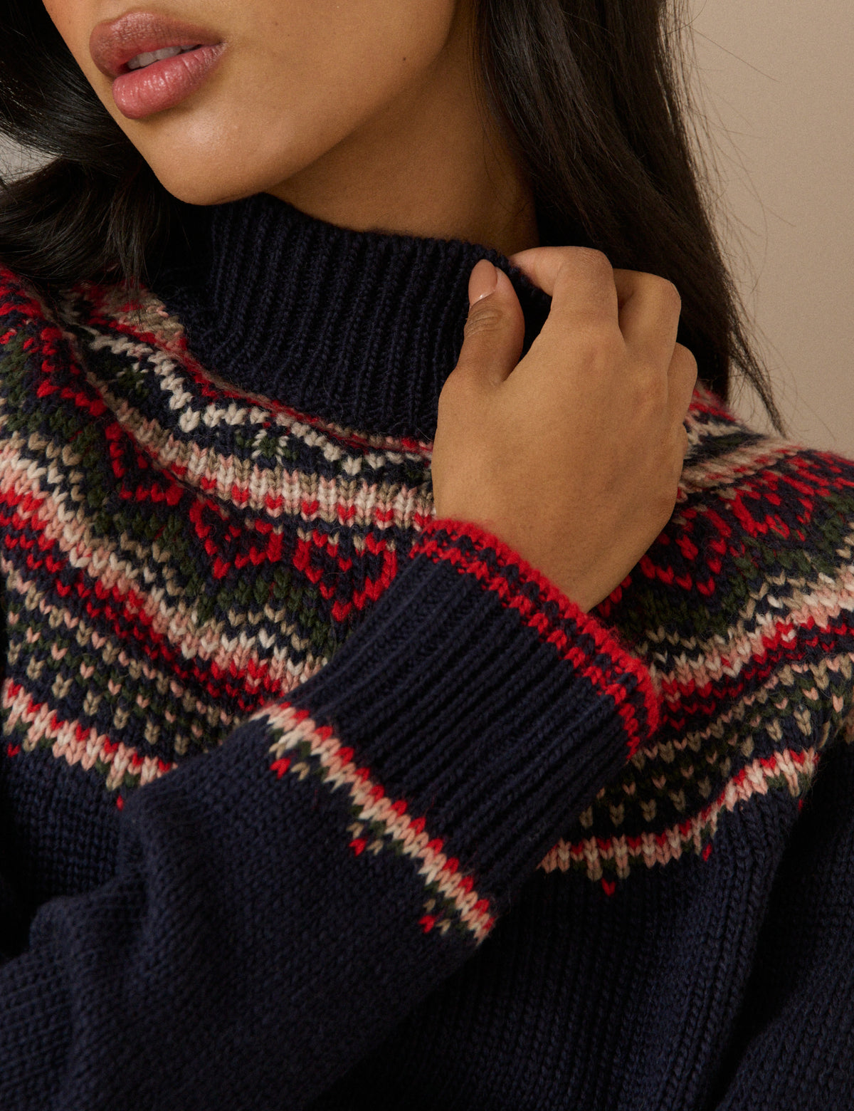 Navy Fair Isle Print Jumper