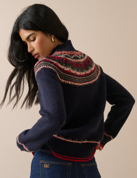Navy Fair Isle Print Jumper