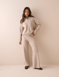 Stone Knitted Polo Top