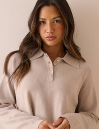 Stone Knitted Polo Top