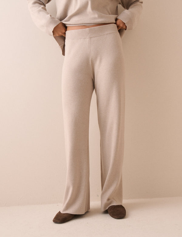Stone Knitted Lounge Trousers