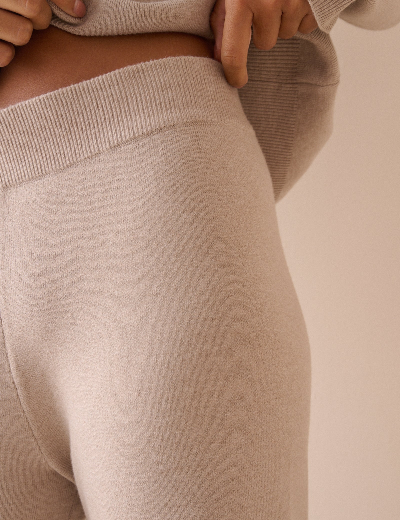 Stone Knitted Lounge Trousers