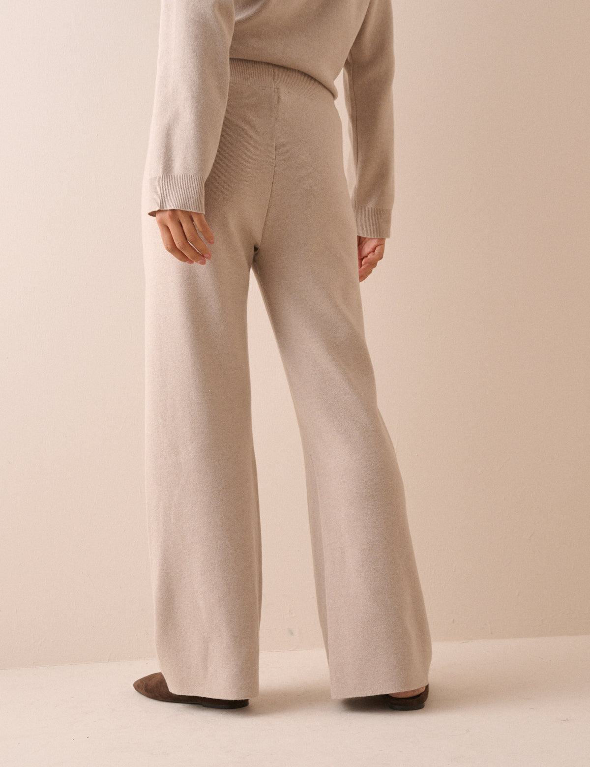 Stone Knitted Lounge Trousers