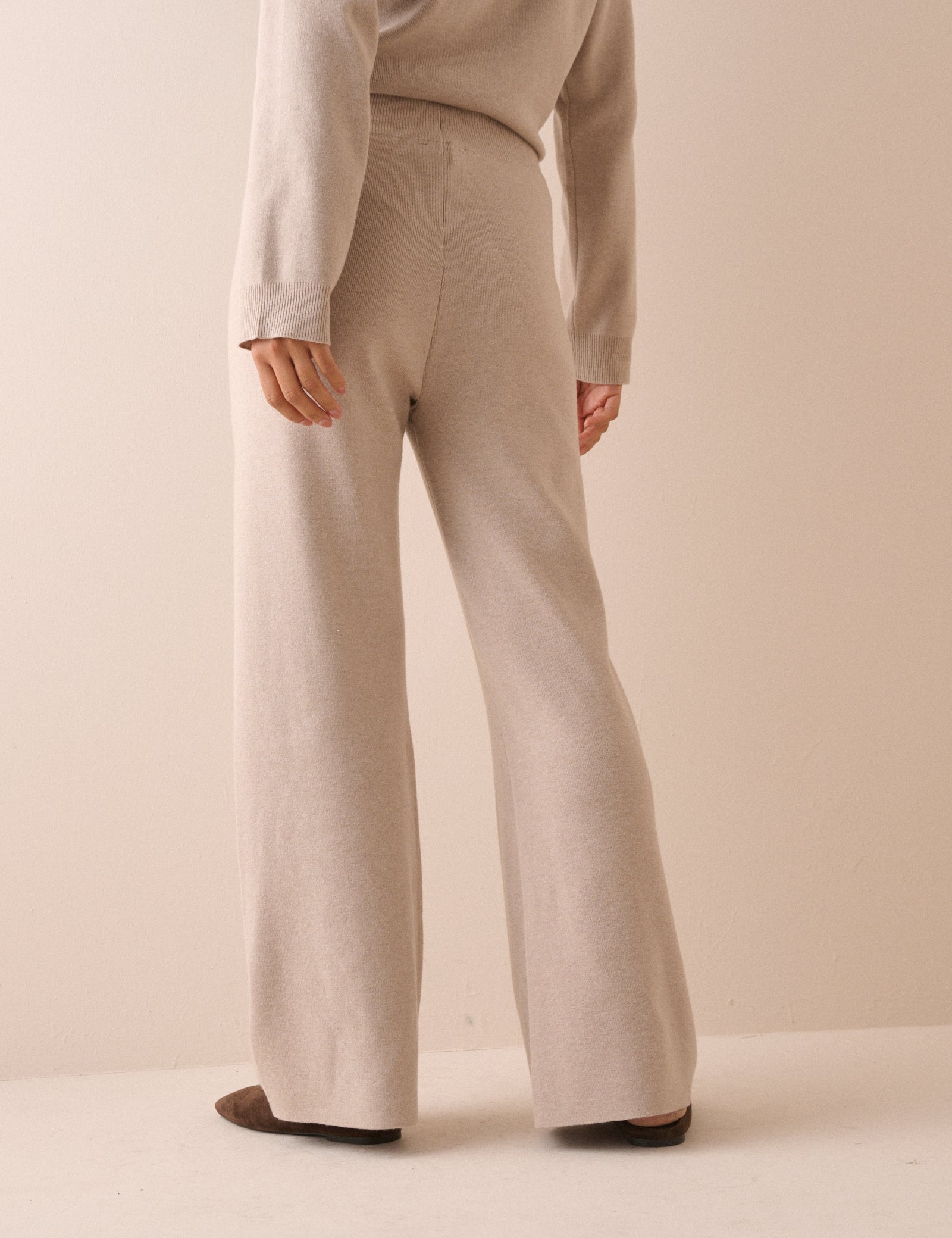 Stone Knitted Lounge Trousers