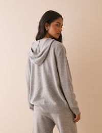 Grey Marl Knitted Hoodie
