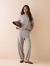 Grey Marl Knitted Hoodie