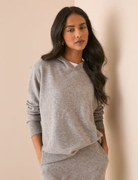 Grey Marl Knitted Hoodie
