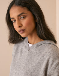 Grey Marl Knitted Hoodie