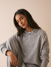 Grey Marl Knitted Hoodie