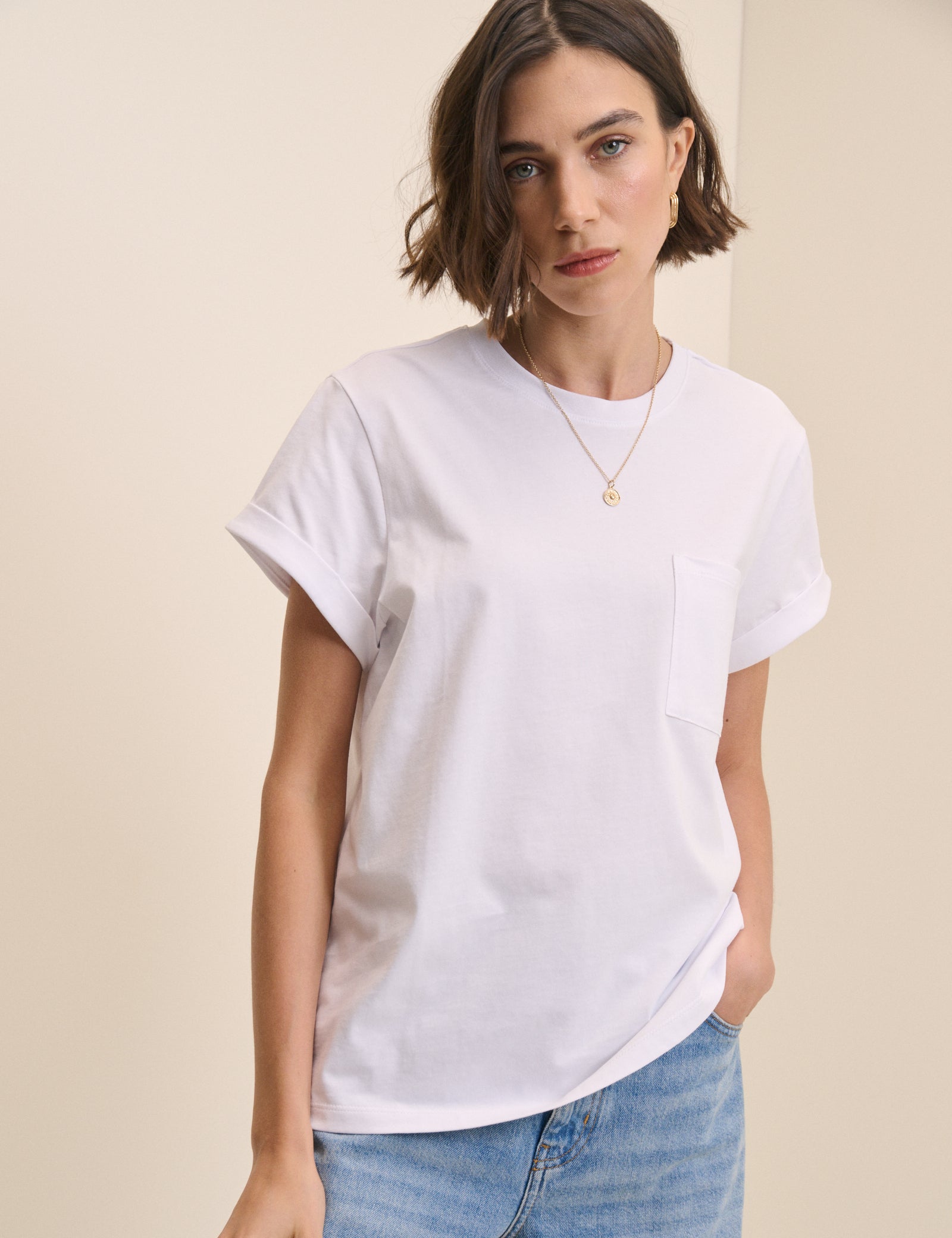 White Pocket Front T-Shirt