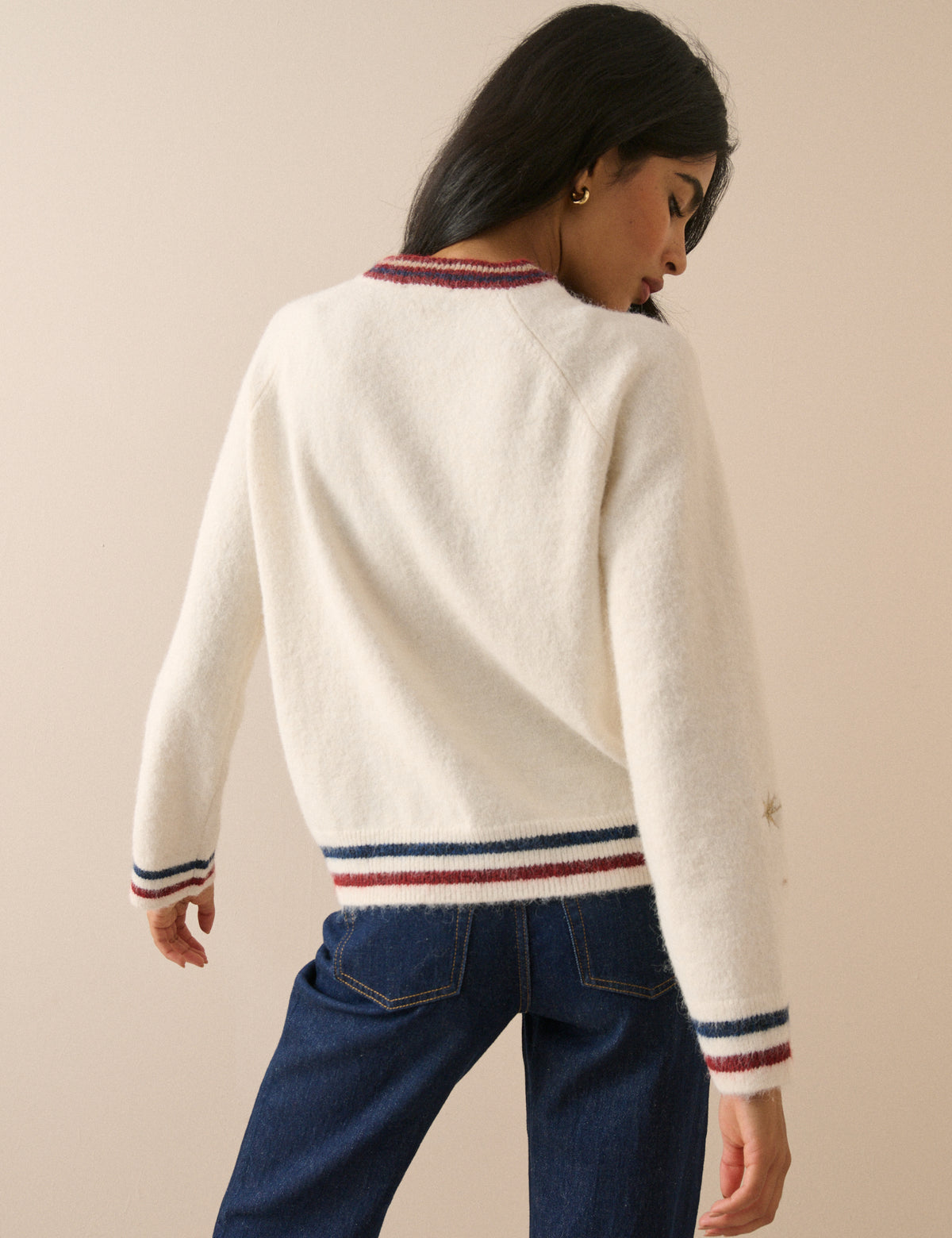 Cream Celestial Embroidered Knitted Jumper