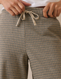 Grey Houndstooth Wide Leg Trouser