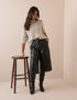 Black Leather High Waisted Cullottes