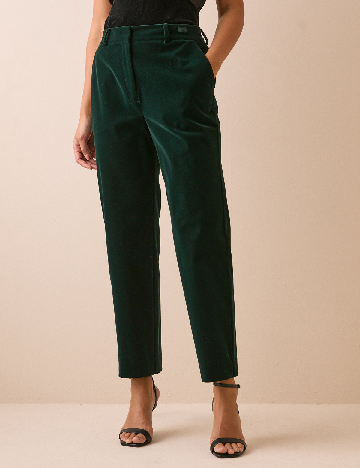 Green Velvet Cigarette Trousers