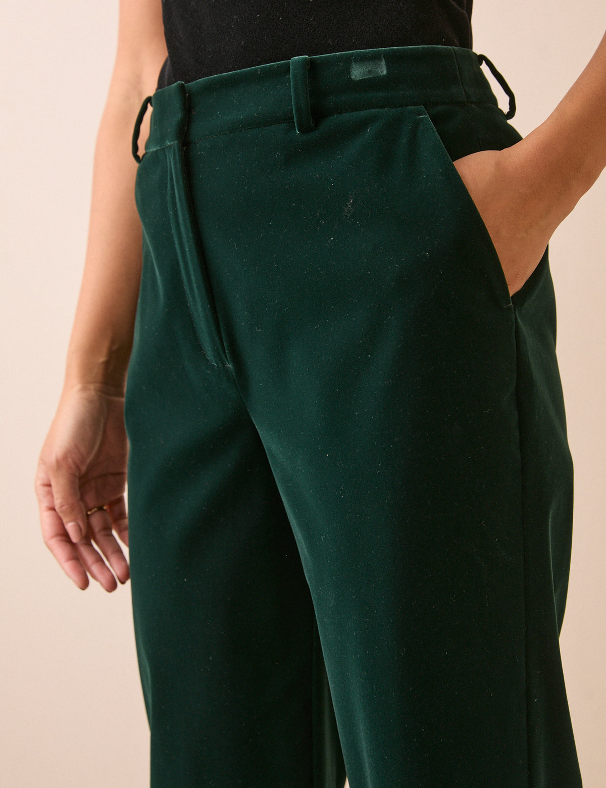 Green Velvet Cigarette Trousers