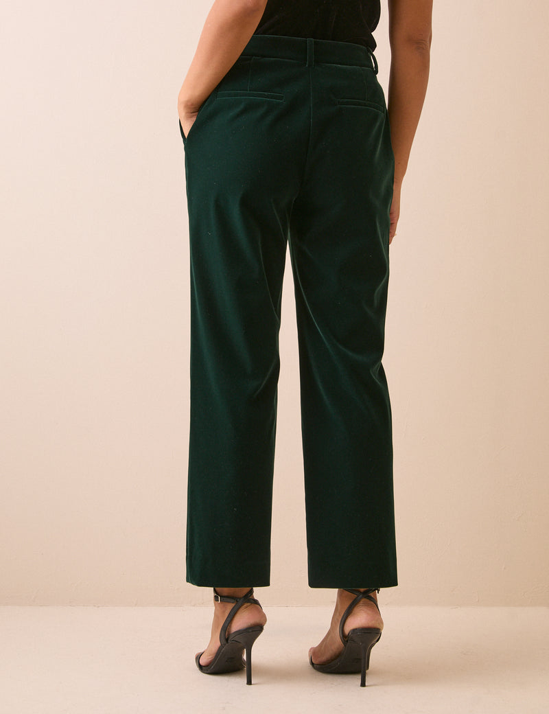 Green Velvet Cigarette Trousers