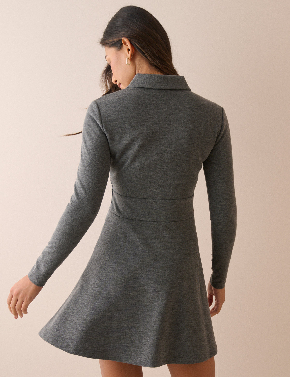 Grey Zip Neck Corey Mini Dress