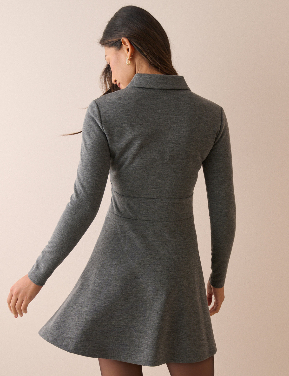 Grey Zip Neck Corey Mini Dress