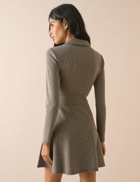 Grey Houndstooth Jersey Corey Mini Dress