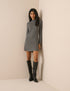 Grey High Neck Bailey Mini Dress