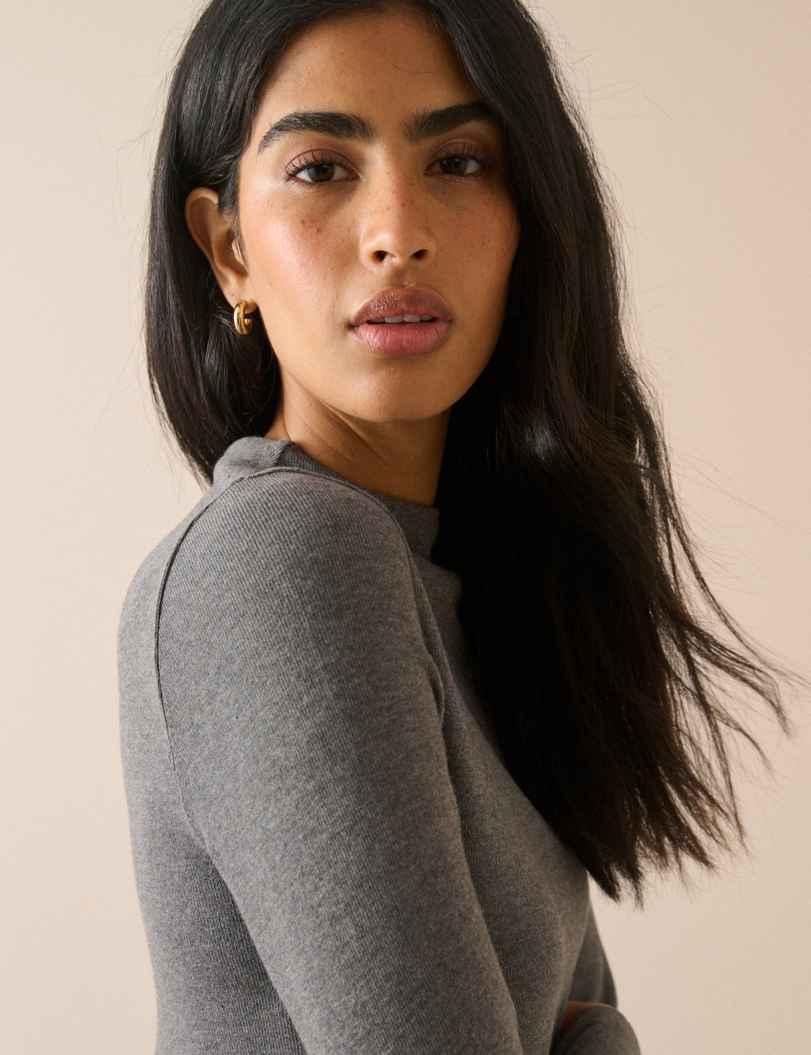 Grey High Neck Bailey Mini Dress