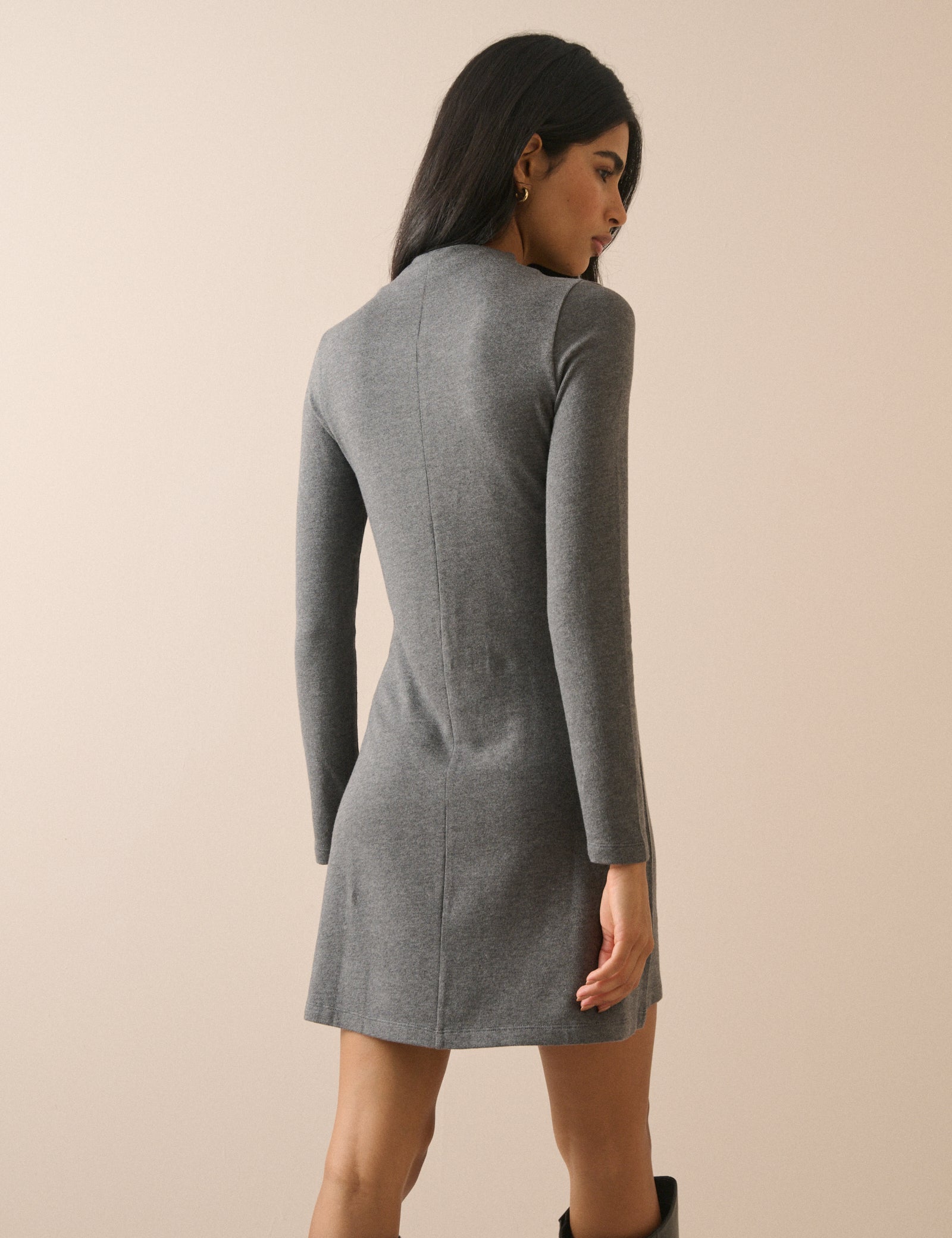 Grey High Neck Bailey Mini Dress