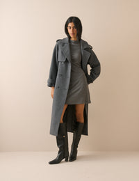 Grey High Neck Bailey Mini Dress