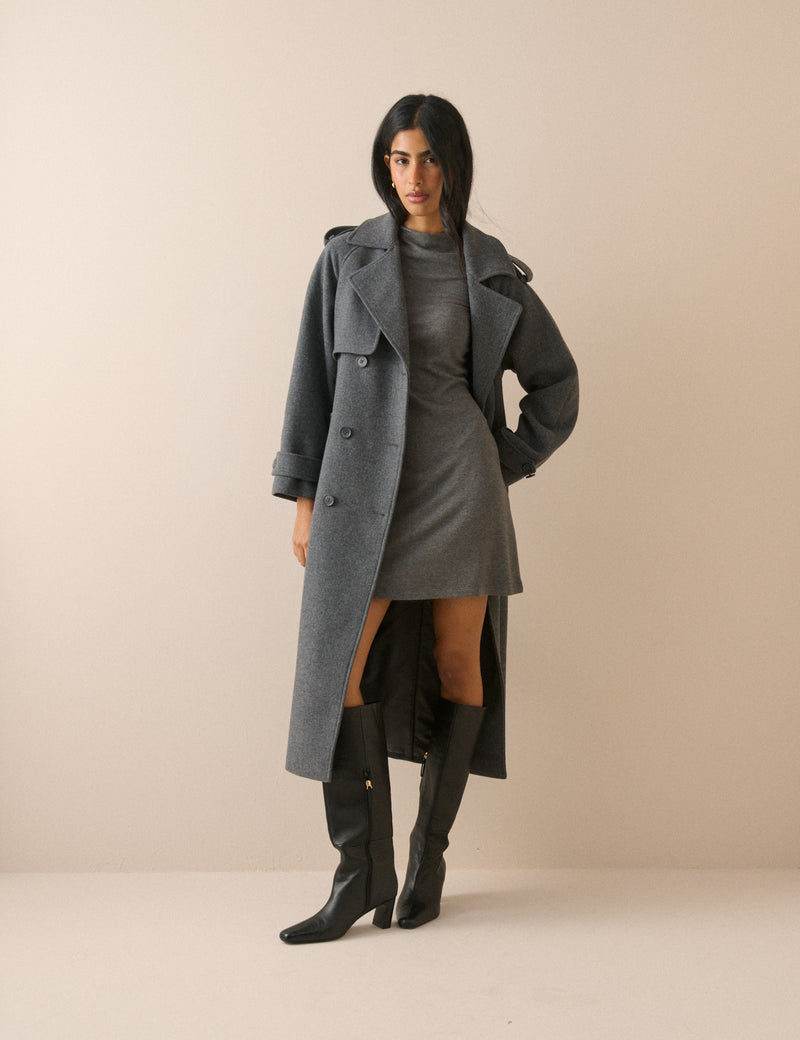 Grey High Neck Bailey Mini Dress