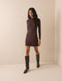 Brown High Neck Bailey Mini Dress