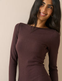 Brown Modal Bronte Midi Dress